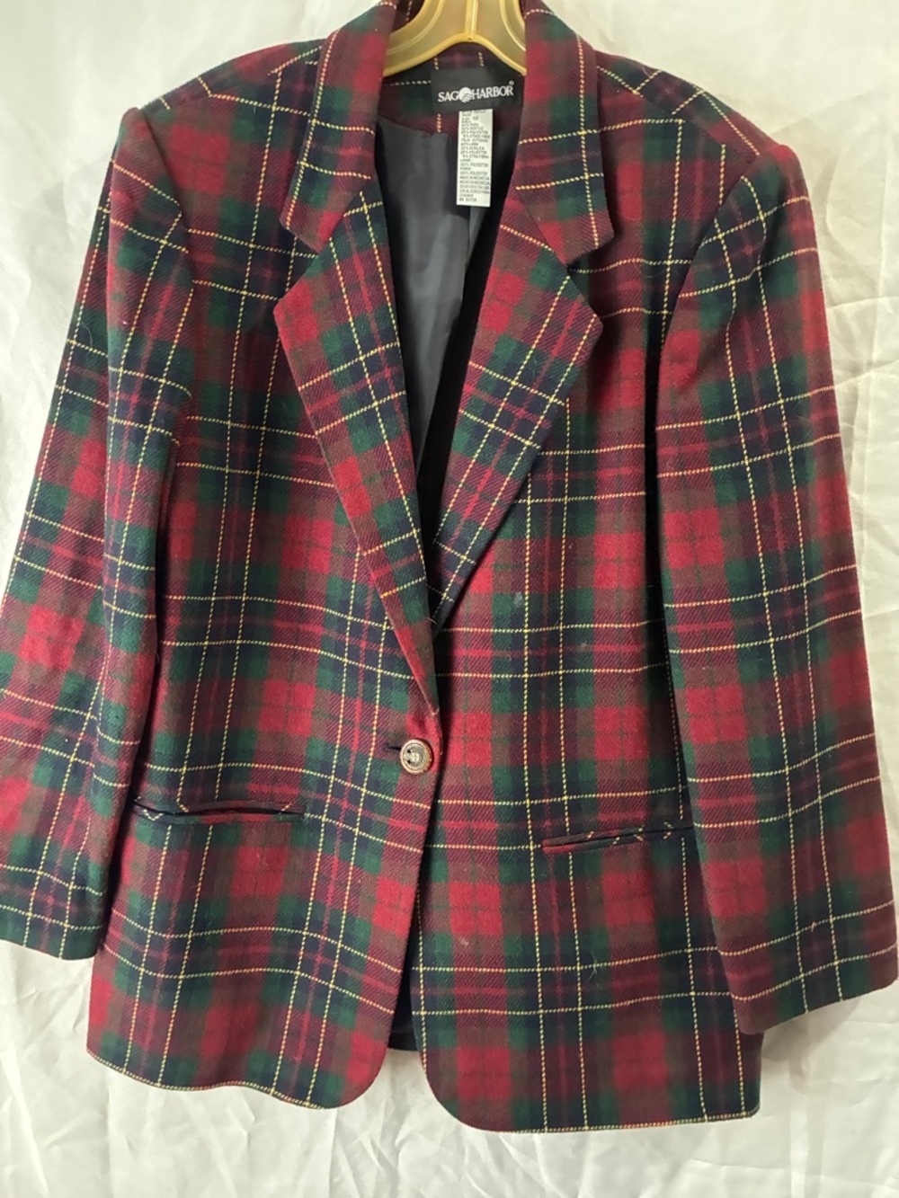 Sag Harbor Red and Green Tartan Blazer